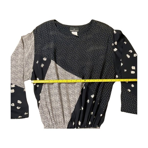 Carole Little Patchwork Geometric Midi dress with Shoulder Pads Size 14 - Picture 5 of 12